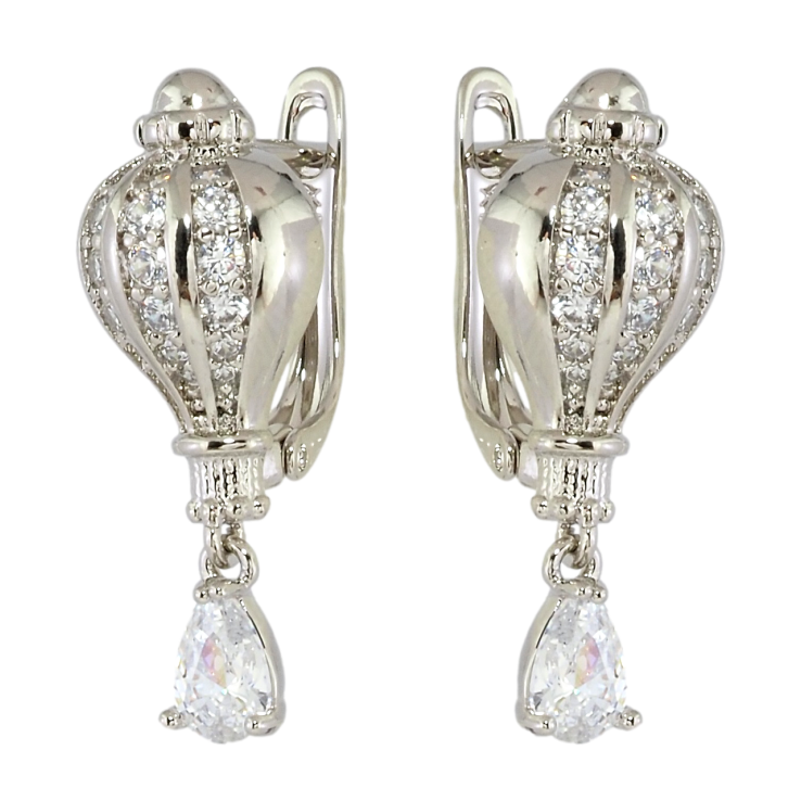 Серьги Xuping Родий английский замок Декоративные кристальные подвески фото №22