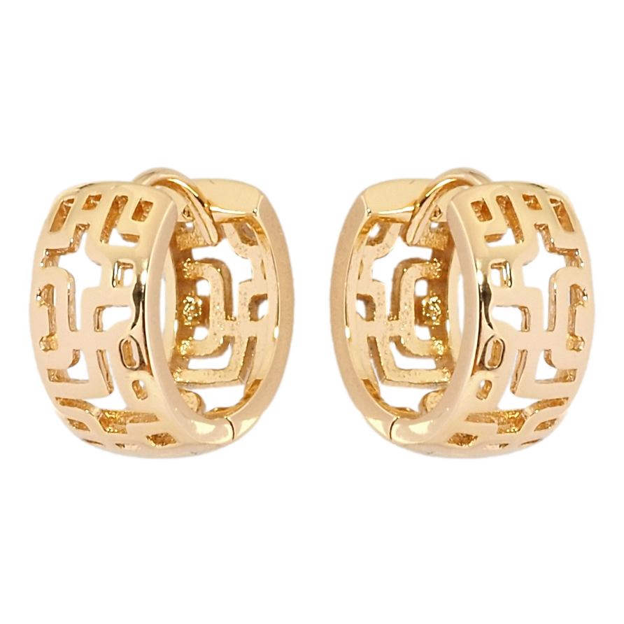 Серьги Xuping Позолота 18K колечки Декоративный резной орнамент фото №1 Серьги Xuping Позолота 18K колечки Декоративный резной орнамент фото №1