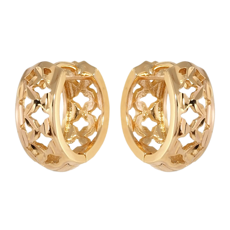 Сережки Xuping Позолота 18K колечка Візерунок ромбові вирізи фото №8