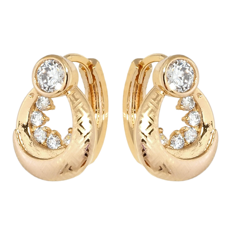 Серьги Xuping Позолота 18K колечки Декоративные с цирконием и напылением фото №10 Серьги Xuping Позолота 18K колечки Декоративные с цирконием и напылением фото №10