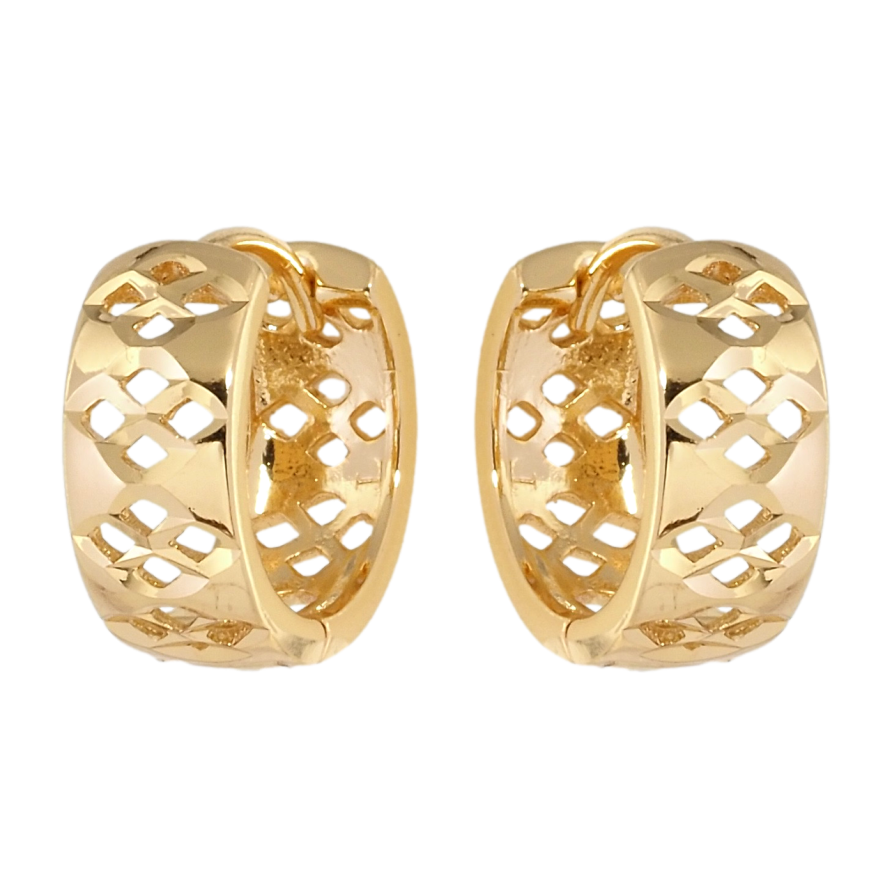 Серьги Xuping Позолота 18K колечки Резной орнамент с алмазной огранкой фото №1