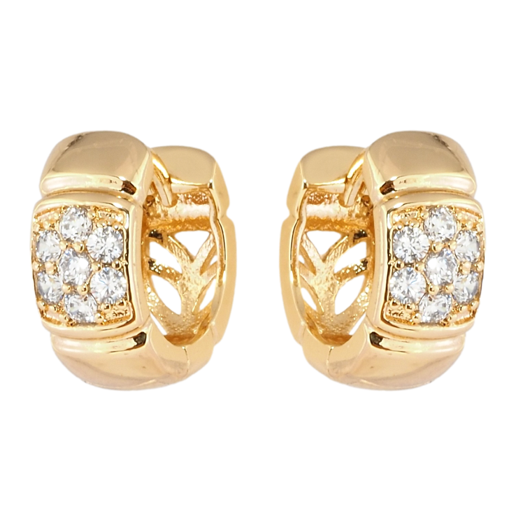 Серьги Xuping Позолота 18K колечки Узор цветок цирконий фото №17