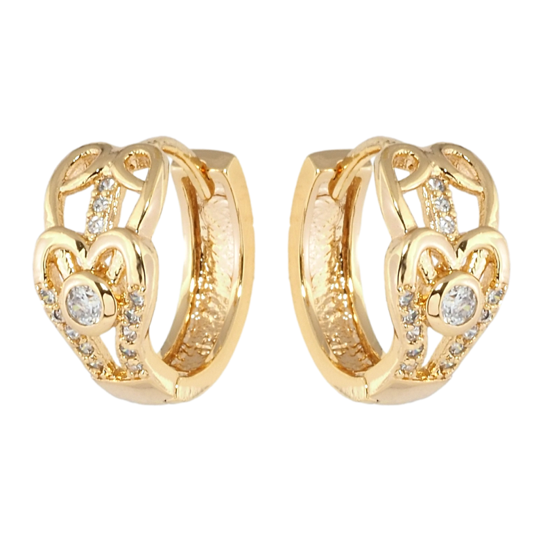 Сережки Xuping Позолота 18K колечка Романтичний орнамент з цирконієм фото №1