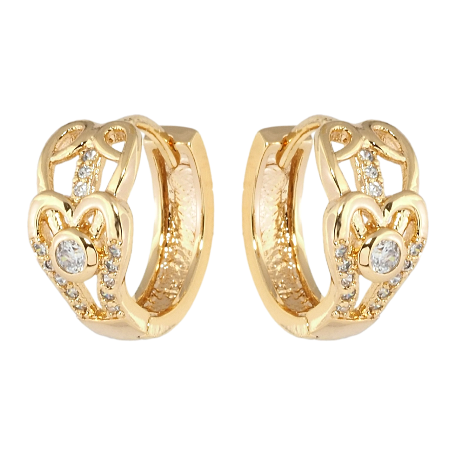 Сережки Xuping Позолота 18K колечка Романтичний орнамент з цирконієм фото №1
