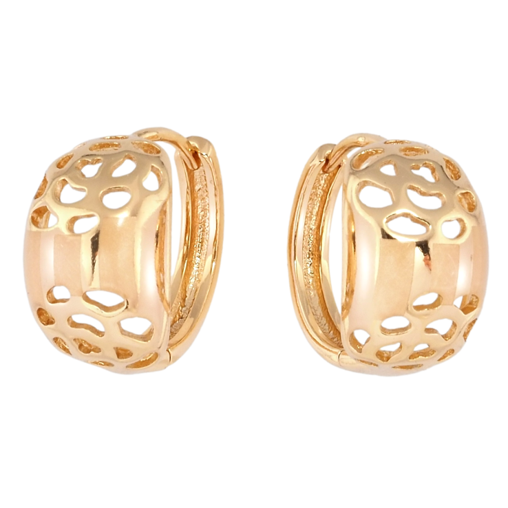 Серьги Xuping Позолота 18K колечки Выпуклые овалы с резным узором и напылением фото №5 Серьги Xuping Позолота 18K колечки Выпуклые овалы с резным узором и напылением фото №5