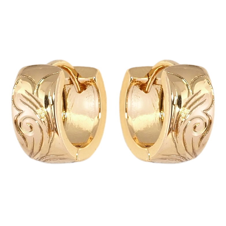 Серьги Xuping Позолота 18K колечки Растительный орнамент фото №1