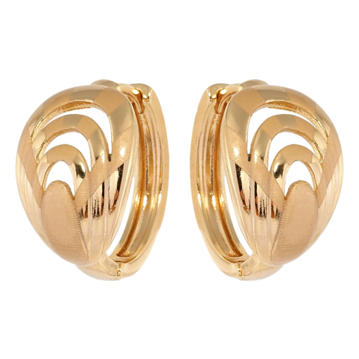 Сережки Xuping Позолота 18K колечка Орнамент петельками з напиленням фото №6 Сережки Xuping Позолота 18K колечка Орнамент петельками з напиленням фото №6