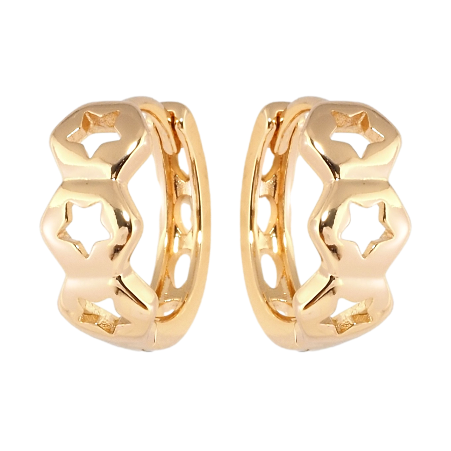 Сережки Xuping Позолота 18K колечка Зірочки фото №1 Сережки Xuping Позолота 18K колечка Зірочки фото №1
