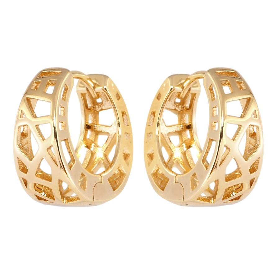 Сережки Xuping Позолота 18K колечка Фігурний різьблений орнамент фото №1