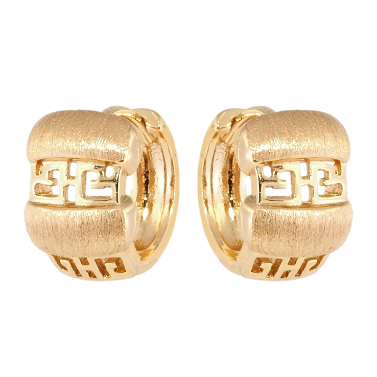 Сережки Xuping Позолота 18K колечка Декоративний різьблений орнамент фото №23 Сережки Xuping Позолота 18K колечка Декоративний різьблений орнамент фото №23