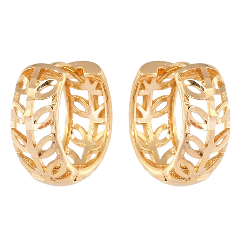 Серьги Xuping Позолота 18K колечки Декоративный орнамент веточки насечками фото №1