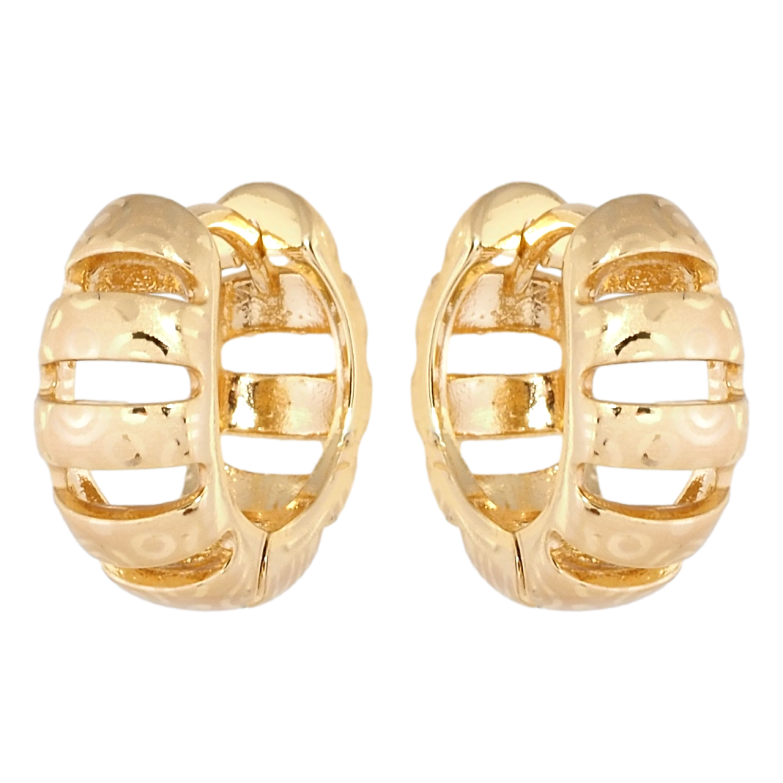 Серьги Xuping Позолота 18K колечки Фигурные с узором напылением фото №2