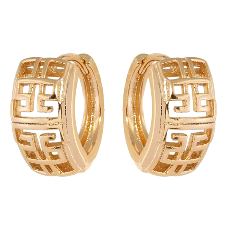 Сережки Xuping Позолота 18K колечка Різний античний орнамент фото №2 Сережки Xuping Позолота 18K колечка Різний античний орнамент фото №2