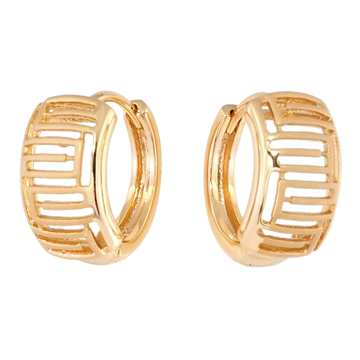 Серьги Xuping Позолота 18K колечки Декоративный решетчатый орнамент фото №3 Серьги Xuping Позолота 18K колечки Декоративный решетчатый орнамент фото №3