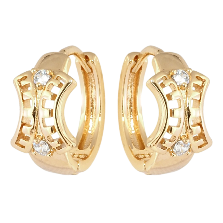 Сережки Xuping Позолота 18K колечка Вигадливий орнамент з цирконієм фото №8 Сережки Xuping Позолота 18K колечка Вигадливий орнамент з цирконієм фото №8