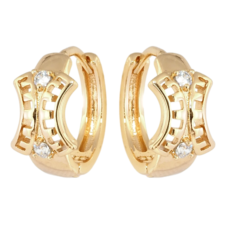 Сережки Xuping Позолота 18K колечка Вигадливий орнамент з цирконієм фото №1 Сережки Xuping Позолота 18K колечка Вигадливий орнамент з цирконієм фото №1