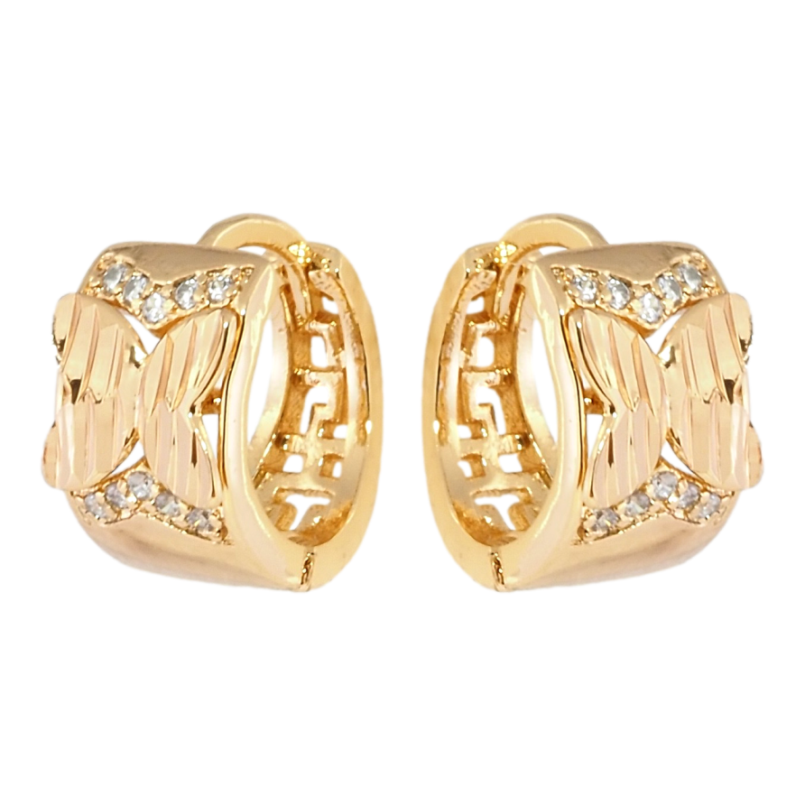 Серьги Xuping Позолота 18K колечки Узор бабочки фото №1