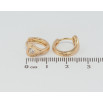 Серьги Xuping Позолота 18K колечки Сердечки с кристаллами и узором напылением фото №2