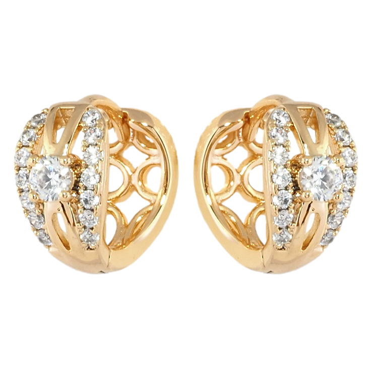 Сережки Xuping Позолота 18K колечка Живописний орнамент з цирконієм фото №21 Сережки Xuping Позолота 18K колечка Живописний орнамент з цирконієм фото №21