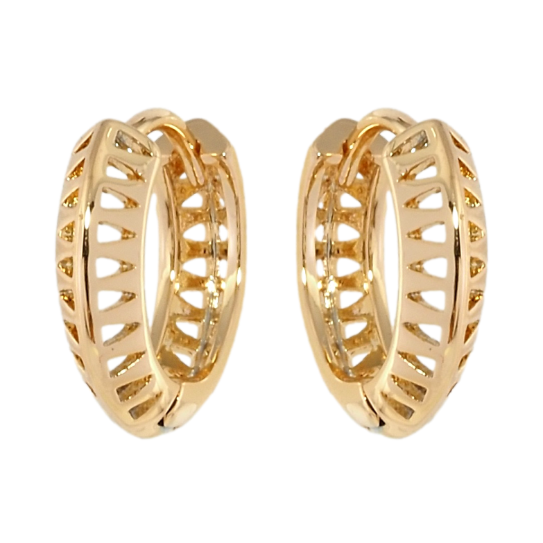 Сережки Xuping Позолота 18K колечка Трикутні вирізи фото №1