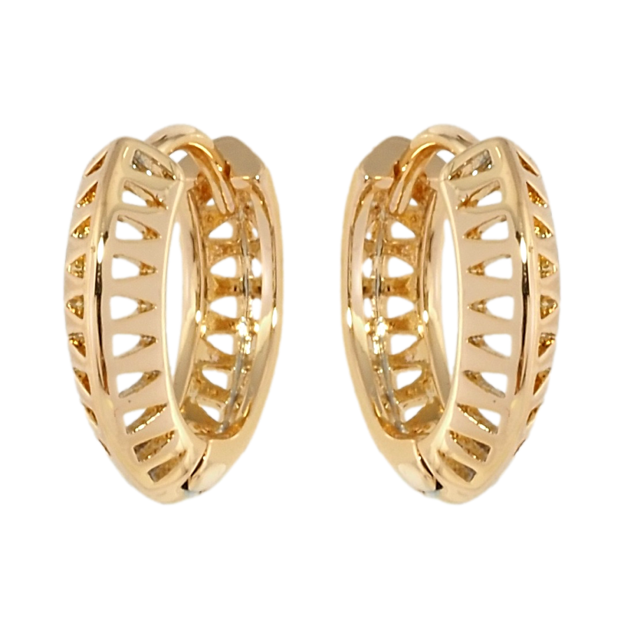 Сережки Xuping Позолота 18K колечка Трикутні вирізи фото №1