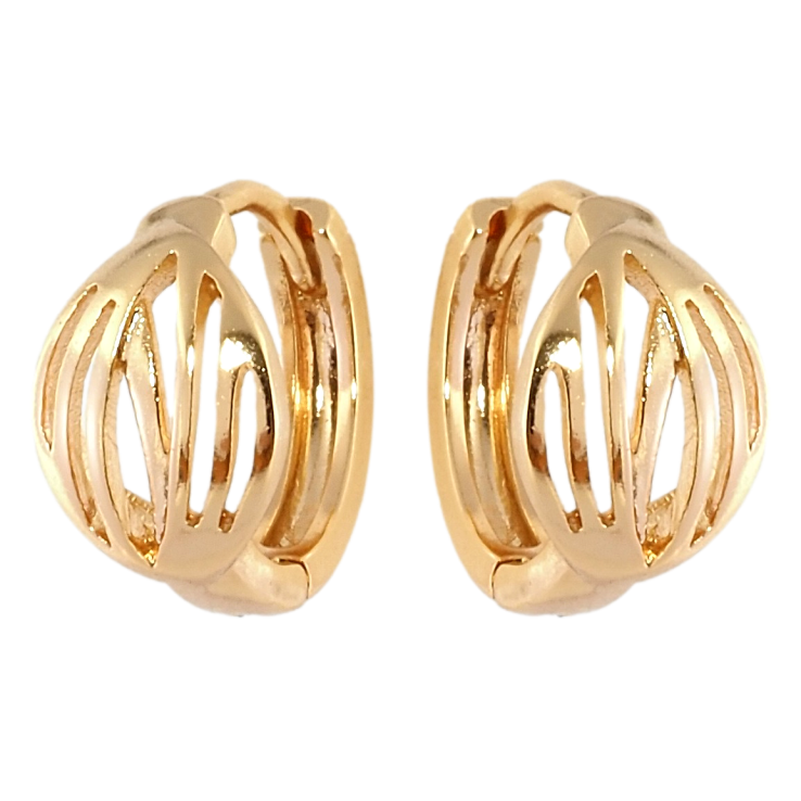 Сережки Xuping Позолота 18K колечка Овали зі смугастим візерунком фото №7 Сережки Xuping Позолота 18K колечка Овали зі смугастим візерунком фото №7