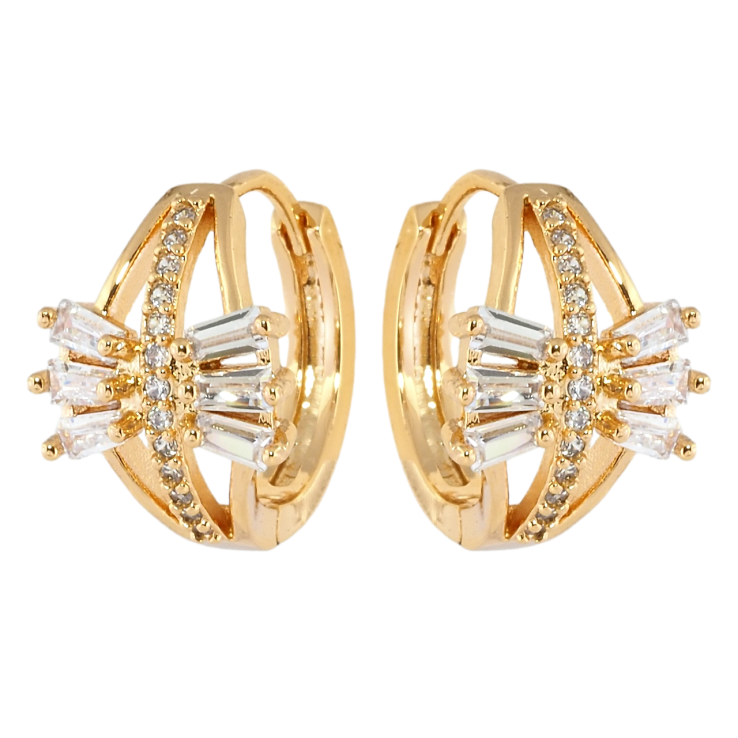 Сережки Xuping Позолота 18K колечка Промінь фото №4 Сережки Xuping Позолота 18K колечка Промінь фото №4