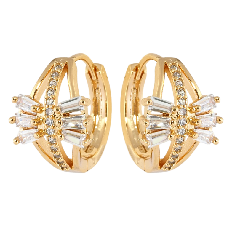 Сережки Xuping Позолота 18K колечка Промінь фото №1