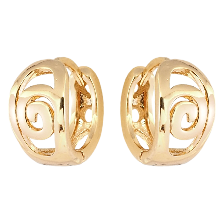 Сережки Xuping Позолота 18K колечка Завитки фото №1
