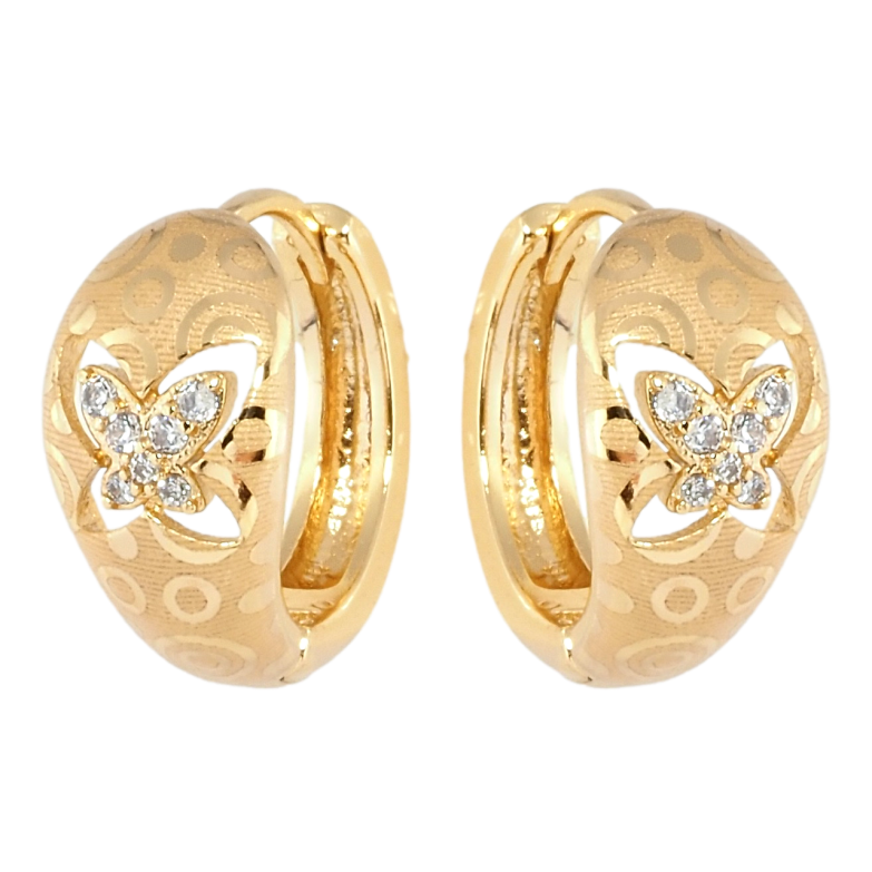 Сережки Xuping Позолота 18K колечка Декоративний метеликовий орнамент фото №4