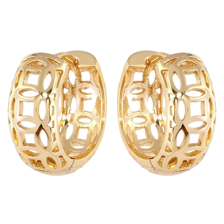 Серьги Xuping Позолота 18K колечки Резной орнамент фото №14