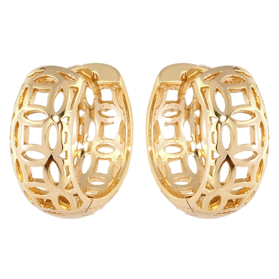 Сережки Xuping Позолота 18K колечка Різний орнамент фото №1 Сережки Xuping Позолота 18K колечка Різний орнамент фото №1