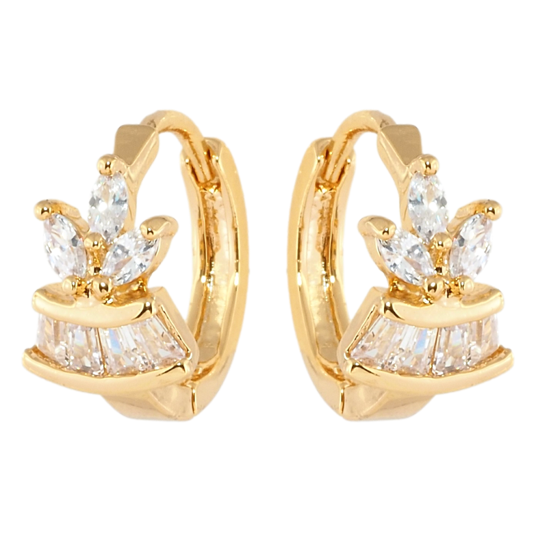 Серьги Xuping Позолота 18K колечки Кристальная живописность фото №1