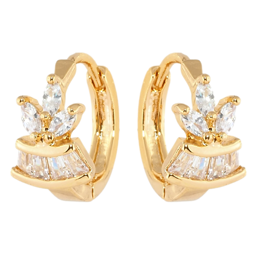 Сережки Xuping Позолота 18K колечка Кристальна мальовничість фото №1