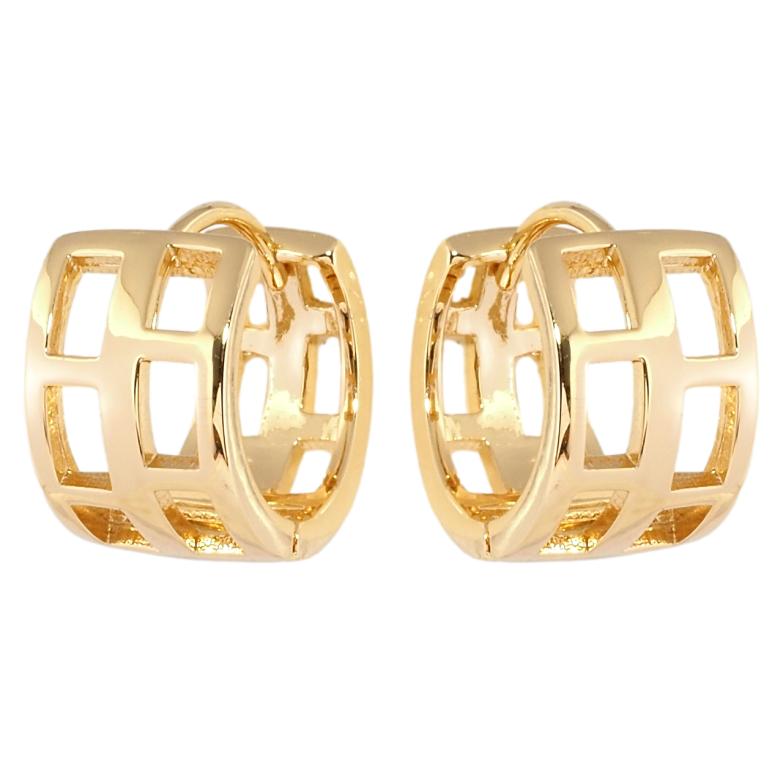 Серьги Xuping Позолота 18K колечки Решетчатый орнамент фото №1