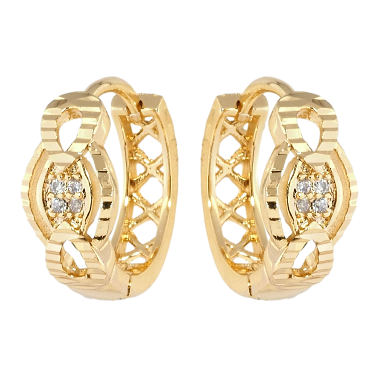 Сережки Xuping Позолота 18K колечка Декоративний орнамент із цирконієм фото №25 Сережки Xuping Позолота 18K колечка Декоративний орнамент із цирконієм фото №25