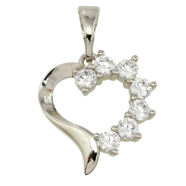 Кулон Xuping Родій Серце з цирконієм для ланцюжка до 5мм фото №1 Кулон Xuping Родій Серце з цирконієм для ланцюжка до 5мм фото №1