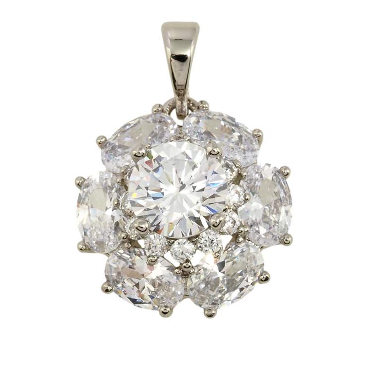 Кулон Xuping Родій Кристальна квітка для ланцюжка до 5мм фото №12