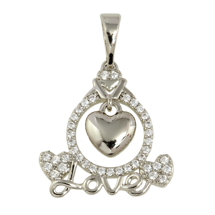 Кулон Xuping Родій Love для ланцюжка до 5мм фото №9