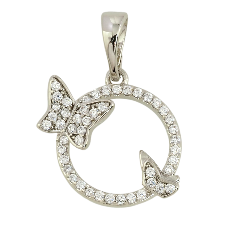 Кулон Xuping Родій Колечко з метеликами для ланцюжка до 5мм фото №13