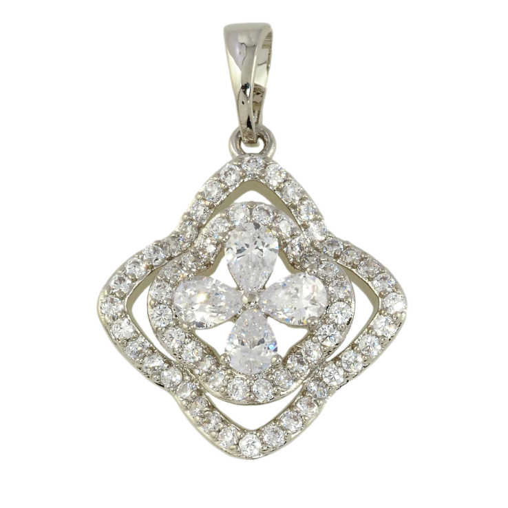 Кулон Xuping Родій Ромб інкрустація цирконієм для ланцюжка до 5мм фото №6