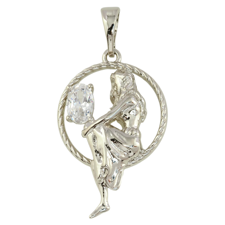 Кулон Xuping Родій Дівчина з фіанітом для ланцюжка до 5мм фото №1