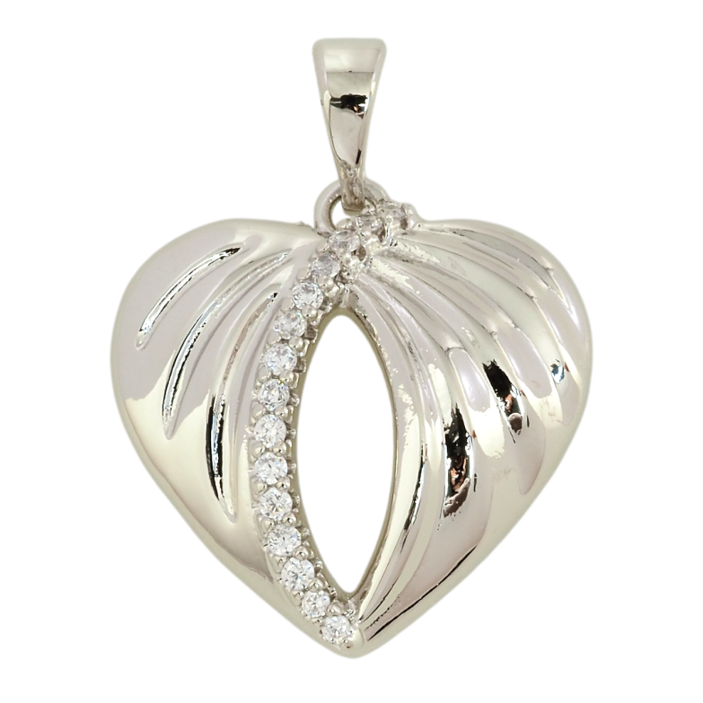 Кулон Xuping Родий Сердце для цепочки до 5мм фото №1 Кулон Xuping Родий Сердце для цепочки до 5мм фото №1