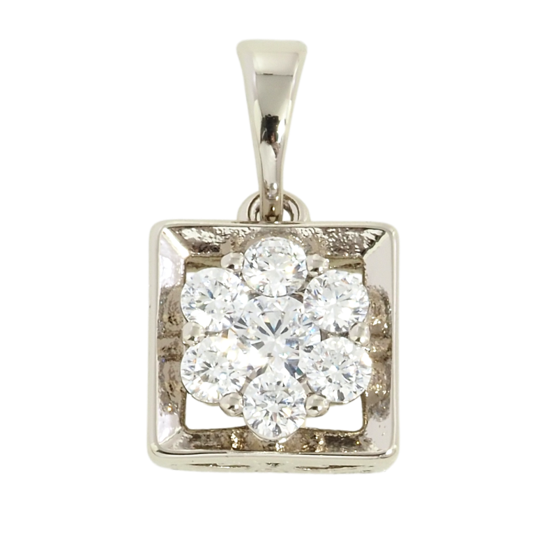 Кулон Xuping Родий Кристальный цветочек для цепочки до 5мм фото №1