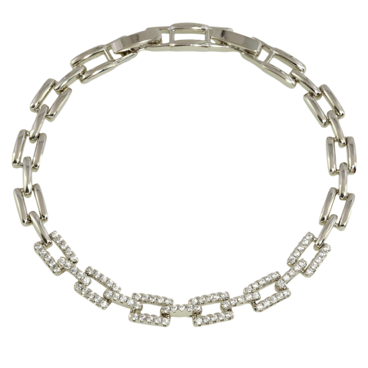 Браслет Xuping Родій Візерунок з інкрустацією цирконієм довжина з дод. замком 17,19см х 6мм фото №5 Браслет Xuping Родій Візерунок з інкрустацією цирконієм довжина з дод. замком 17,19см х 6мм фото №5