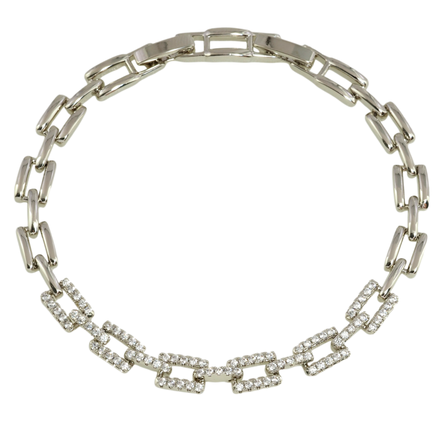 Браслет Xuping Родий Узор с инкрустацией цирконием длина с доп.замком 17,19см х 6мм фото №1 Браслет Xuping Родий Узор с инкрустацией цирконием длина с доп.замком 17,19см х 6мм фото №1