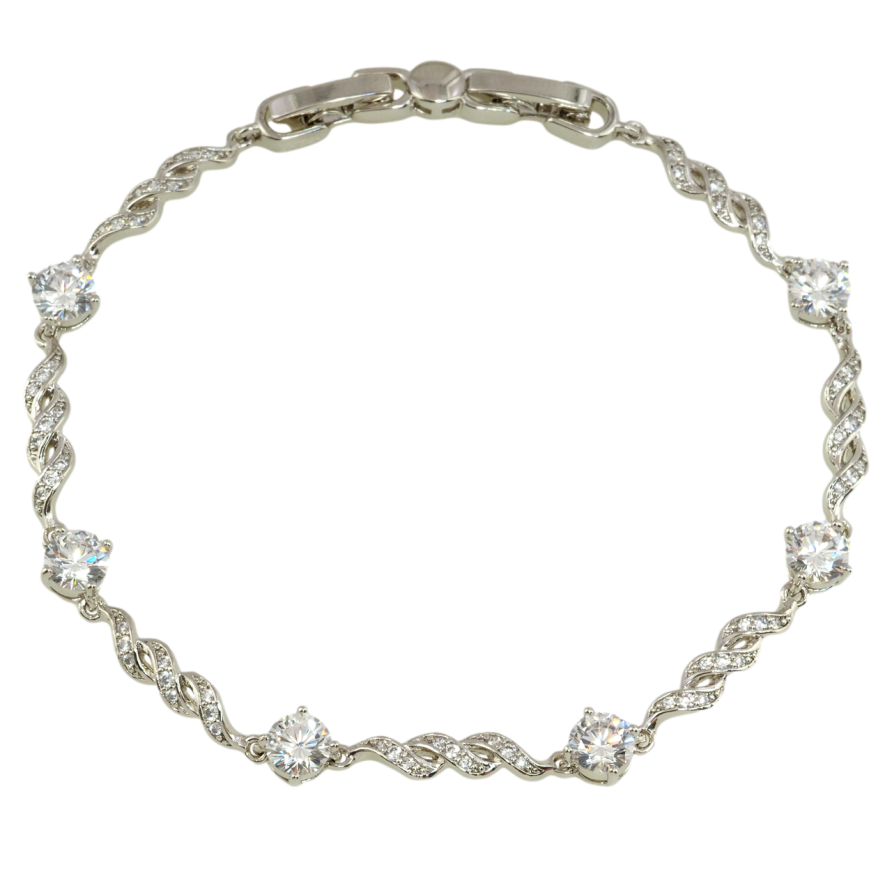 Браслет Xuping Родій Декоративний візерунок з цирконієм довжина з дод. замком 18,19.5см х 4мм фото №1