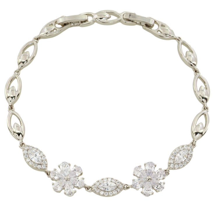 Браслет Xuping Родий Кристальные цветочки длина с доп.замком 17,19см х 5мм фото №5 Браслет Xuping Родий Кристальные цветочки длина с доп.замком 17,19см х 5мм фото №5