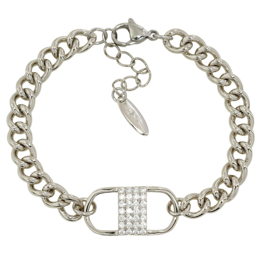 Браслет Xuping Родій Ланцюжок з декоративною вставкоюдовжина з дод. ланцюжком 16-19см х 6мм фото №1