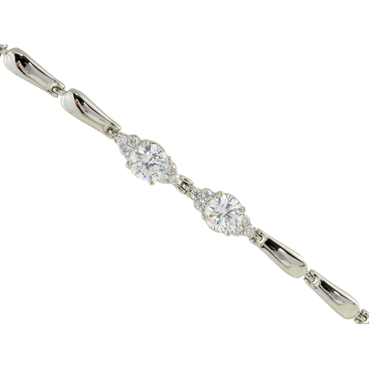 Браслет Xuping Родий Кристальный узор длина с доп.цепочкой 17-20см х 4мм фото №3 Браслет Xuping Родий Кристальный узор длина с доп.цепочкой 17-20см х 4мм фото №3